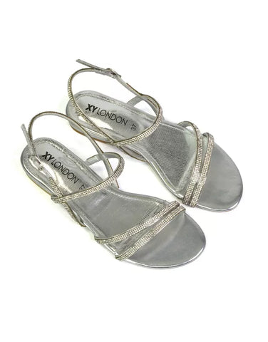 silver sandals, diamante sandals, silver summer sandals, silver holiday sandals