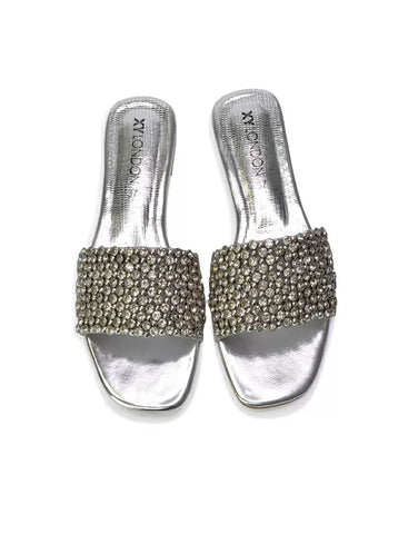 Black | XY London | black diamante sandals,black diamante flat sandals,black flat diamante sandals,black flat sandals,black sandals,black flats