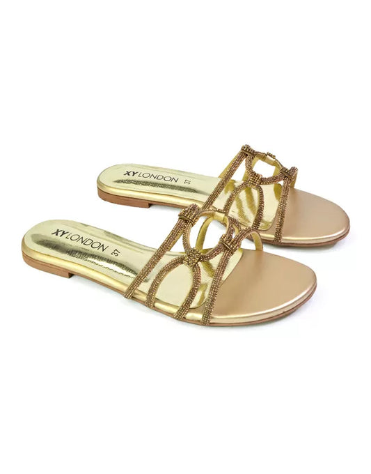 | XY London | gold sandals,gold flat sandals,gold diamante sandals,gold flat diamante sandals,gold flat diamante sandals,gold bridal flats