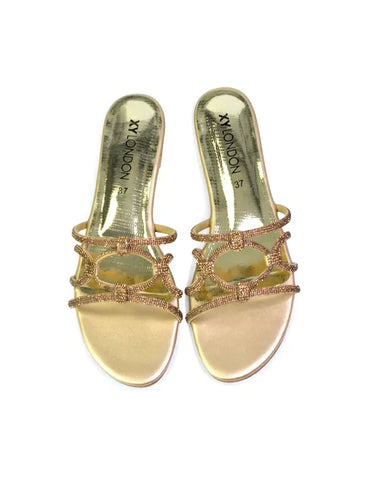 Multi | XY London | sandals,flat sandals,diamante sandals,diamante flat sandals,flat diamante sandals,bridal flats