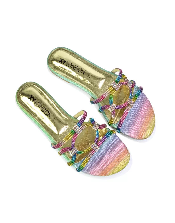 | XY London | silver sandals,silver flat sandals,silver diamante sandals,silver flat diamante sandals,silver bridal flats,silver flat diamante sandals