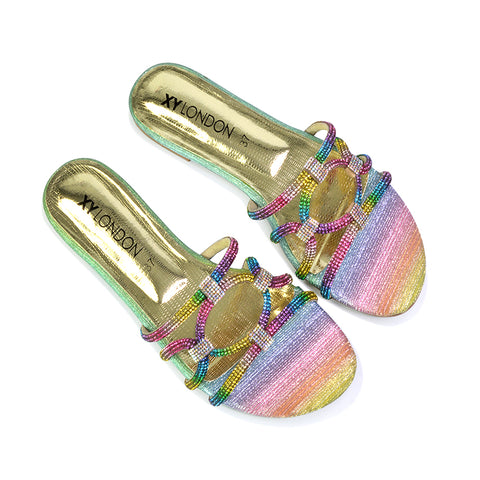 | XY London | pink sandals,pink flat sandals,pink diamante sandals,pink flat diamante sandals,pink diamante flat sandals,pink bridal flats