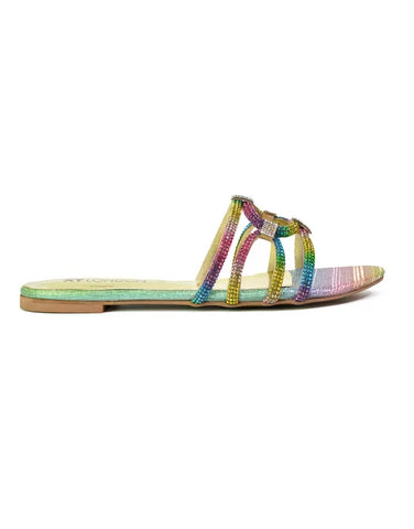 Multi | XY London | sandals,flat sandals,diamante sandals,diamante flat sandals,flat diamante sandals,bridal flats