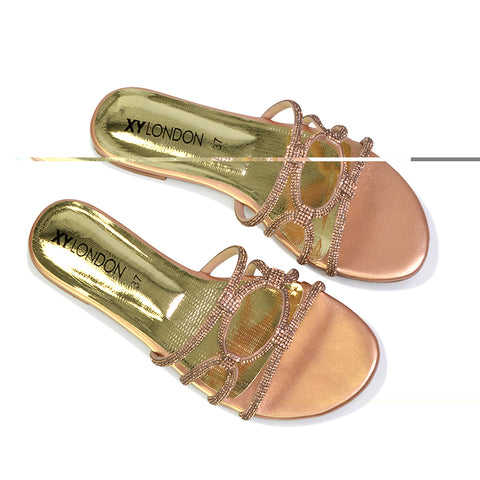 | XY London | silver sandals,silver flat sandals,silver diamante sandals,silver flat diamante sandals,silver bridal flats,silver flat diamante sandals