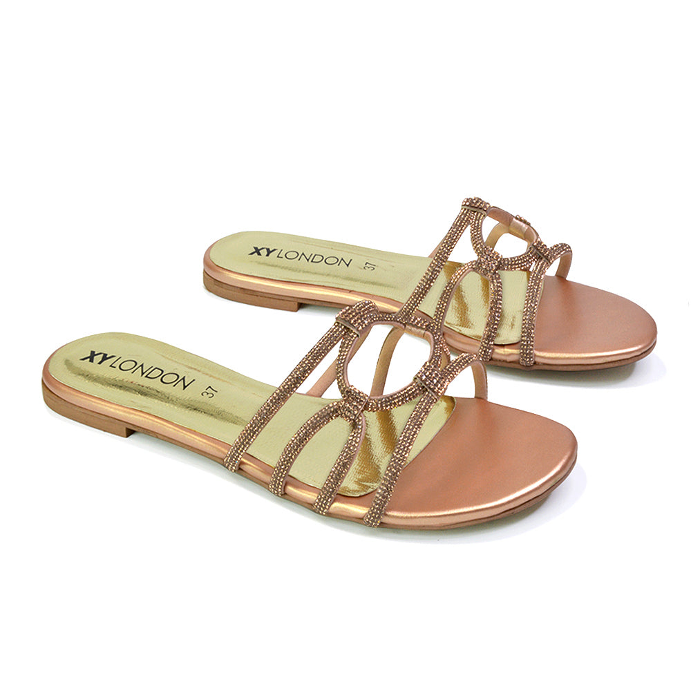 | XY London | black sandals ,black flat sandals,black diamante sandals,black diamante flat sandals,black bridal flats ,black bridal shoes