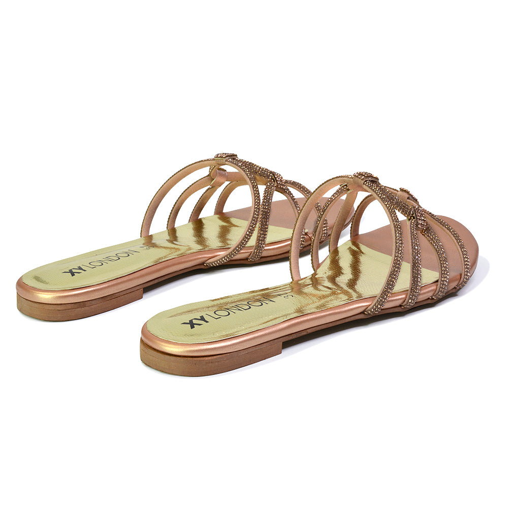 | XY London | silver sandals,silver flat sandals,silver diamante sandals,silver flat diamante sandals,silver bridal flats,silver flat diamante sandals