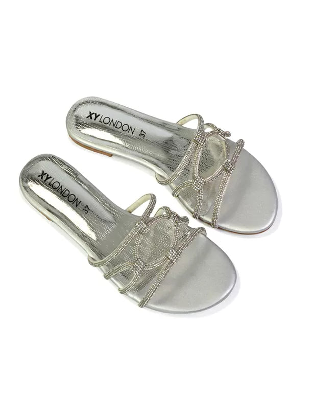 | XY London | pink sandals,pink flat sandals,pink diamante sandals,pink flat diamante sandals,pink diamante flat sandals,pink bridal flats