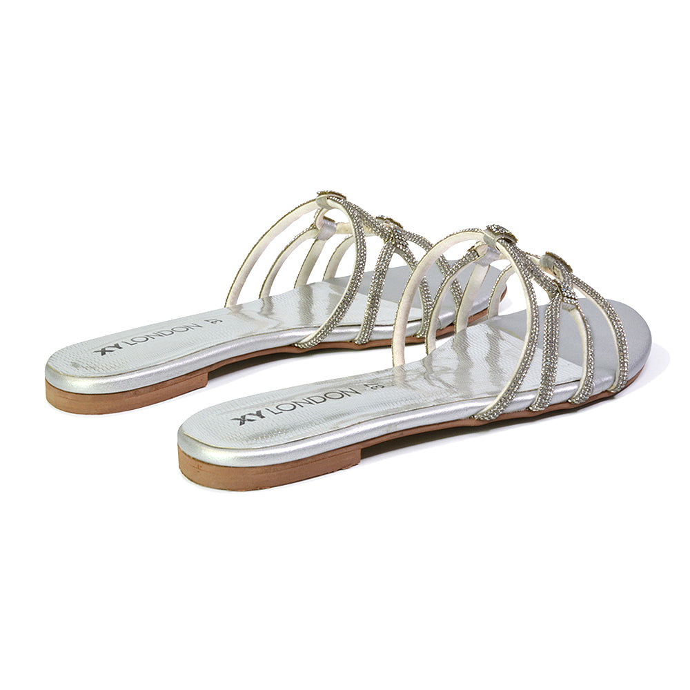 | XY London | pink sandals,pink flat sandals,pink diamante sandals,pink flat diamante sandals,pink diamante flat sandals,pink bridal flats