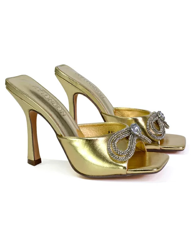 Gold | XY London | gold heels,gold high heels,gold mules,gold square toe heels,gold stilettos