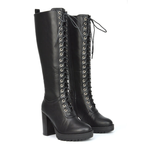 Black Faux Suede | XY London | Black Platform Shoes,Black High Heel Knee High Boots,Black Lace Up Biker Boots,Black Boots Women,Black High Heel Boots,Black Knee High Biker Boots