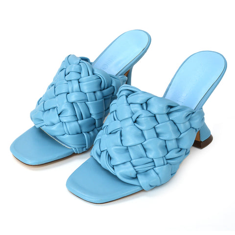 | XY London | Blue Heels,Blue High Heels,Blue Mules,Blue Flared Heels,Blue Sculptured Heel