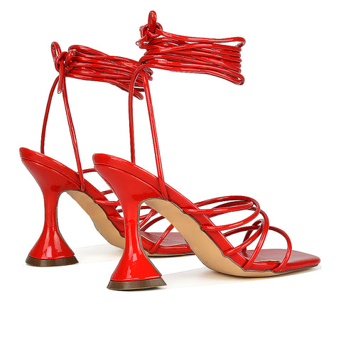| XY London | White Heels,White Flared Heels,White Lace Up Heels,White High Heels,White Sculptured Heels,White Lace Ups,White Strappy Heels