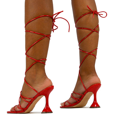 | XY London | White Heels,White Flared Heels,White Lace Up Heels,White High Heels,White Sculptured Heels,White Lace Ups,White Strappy Heels