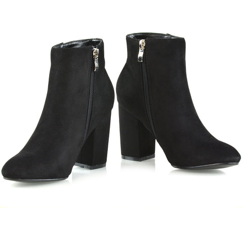 Black | XY London | womens ankle boots,black heeled boots,ladies chelsea boots,block heeled boots