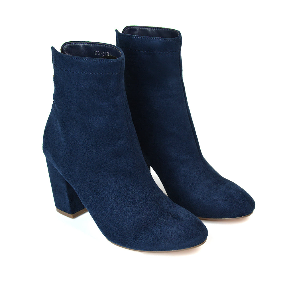 Navy high heel ankle boots new arrivals