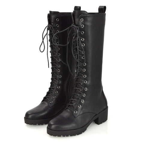 Black Synthetic Leather UK 7 | EU 40 | US 9 | XY London