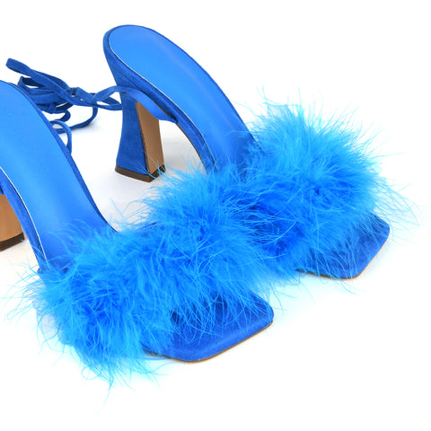 | XY London | Blue High Heels,Blue Lace Up Heels,Blue Heels, Blue Square Toe Heels, Blue Lace Ups,Blue Strappy Heels