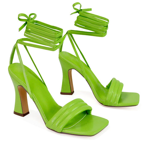 | XY London | green heels,green mid heels,green lace up heels,green block heels