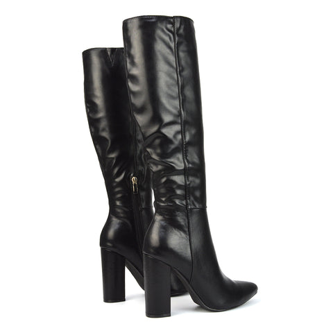 Black Synthetic Leather UK 6 | EU 39 | US 8 | XY London