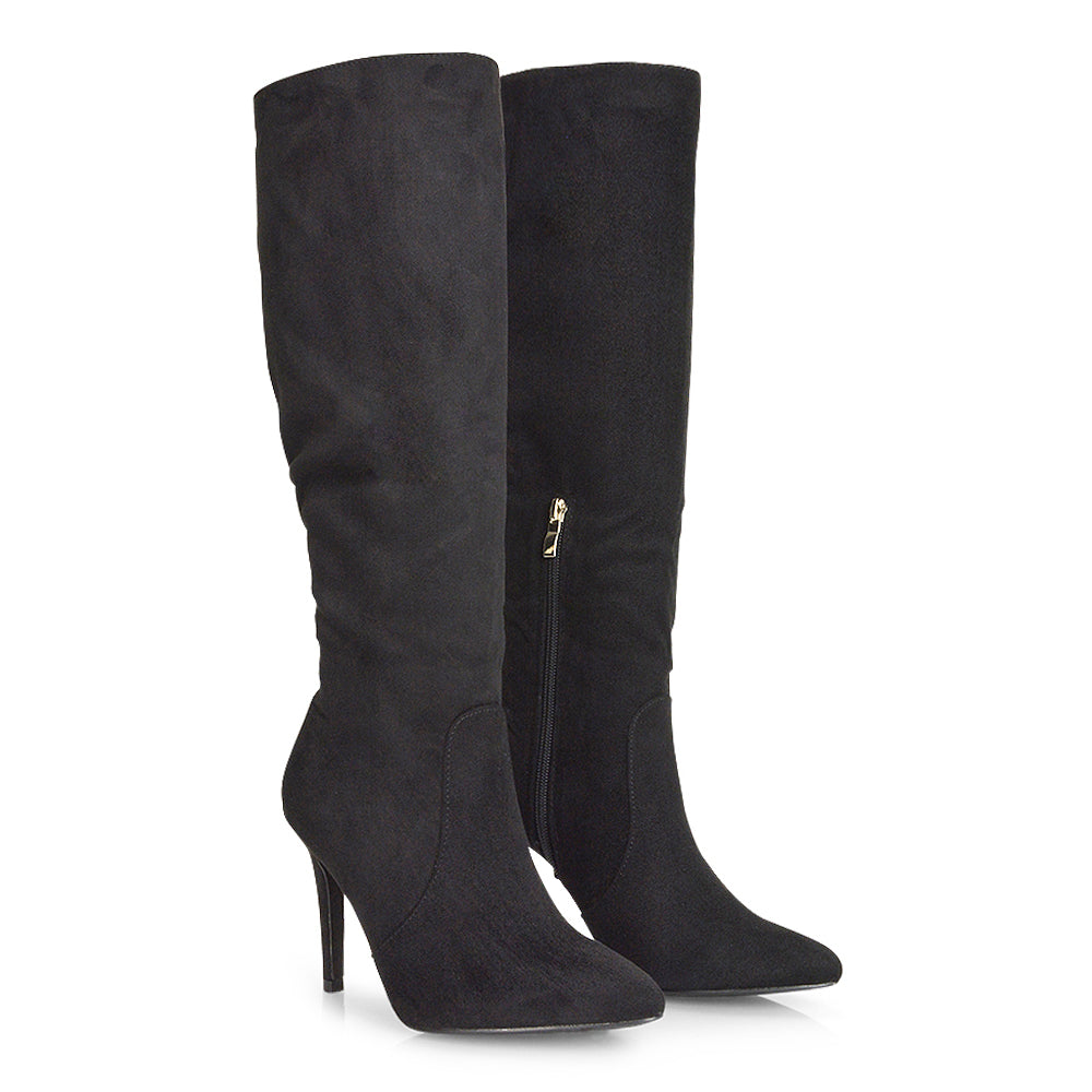 Black Faux Suede UK 4 | EU 37 | US 6 | XY London