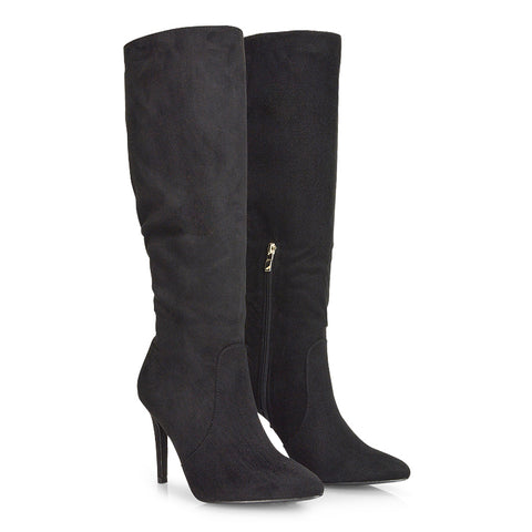 Black Faux Suede UK 4 | EU 37 | US 6 | XY London