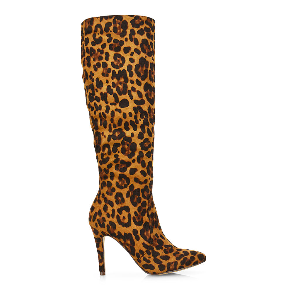 | XY London | womens boots online,leopard print heeled boots,womens boots online,knee high boots,pointed toe bootd,leopard print boots