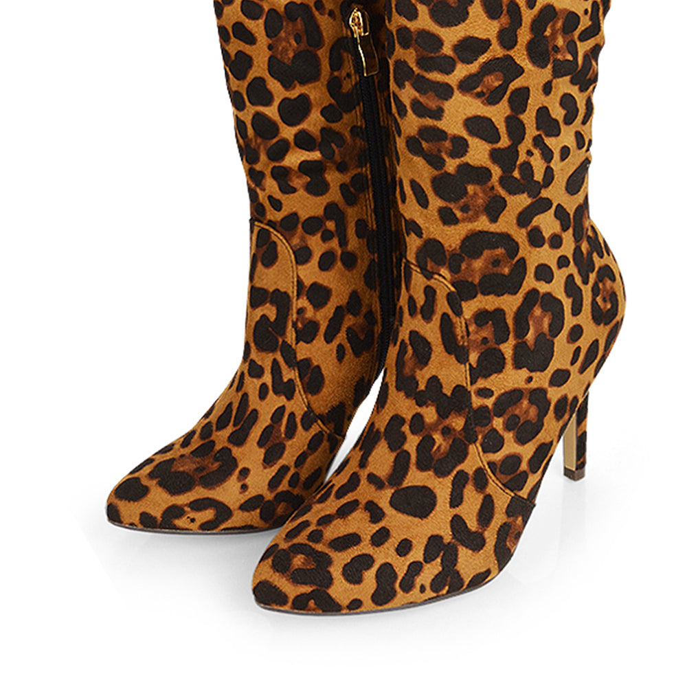 | XY London | womens boots online,leopard print heeled boots,womens boots online,knee high boots,pointed toe bootd,leopard print boots
