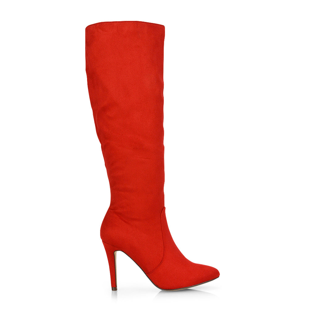 | XY London | ,Navy Boots, Navy Heeled Boots, Navy Knee High Boots,,,