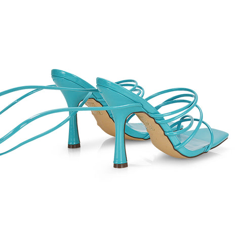 Black Patent  | XY London | strappy heels,curved block heels,strappy heels,black patent heels
