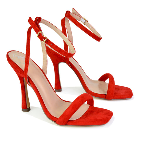 | XY London | red heels,red high heels,red stilettos,red strappy heels