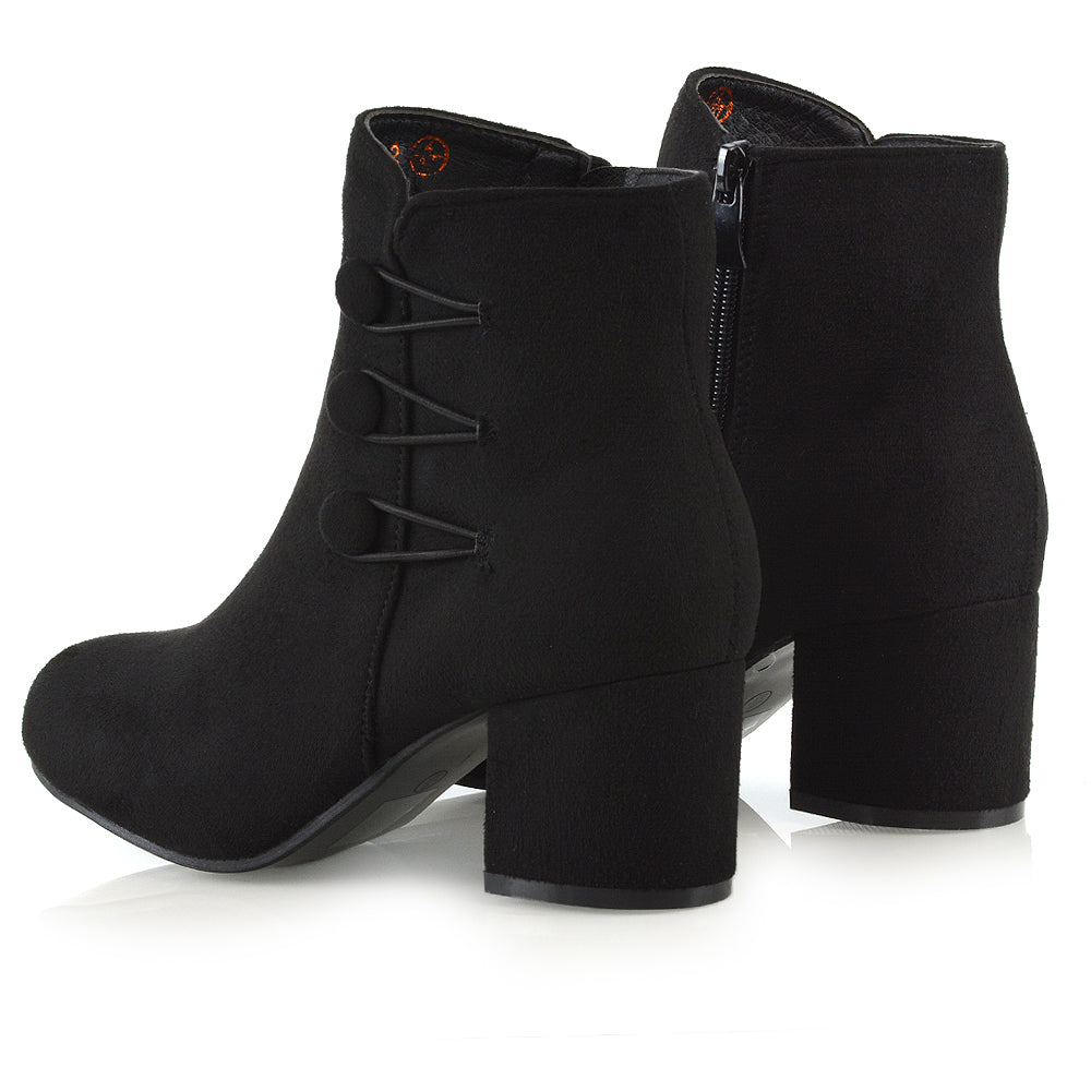 black block high heel boots, black block heel boots, black ankle boots, black zip up boots, comfortable ankle boots