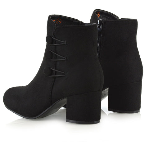 black block high heel boots, black block heel boots, black ankle boots, black zip up boots, comfortable ankle boots