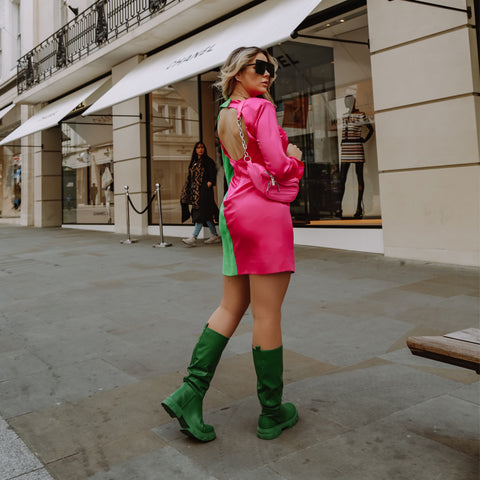 GREEN | XY London | green boots,green knee high outfits,green long boots,green flat boots,green shoes