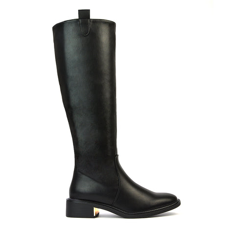 Black Synthetic Leather UK 6 | EU 39 | US 8 | XY London