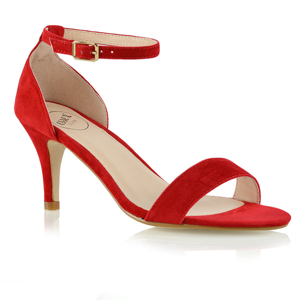 Jamie Lee Dainty Buckle Ankle Strap mid Stiletto High Heel Sandals