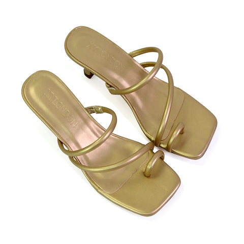 Gold  | XY London | gold heels,gold low heels,gold mules,gold mule heels,gold kitten heels