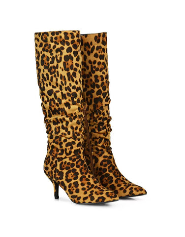 Black Synthetic Leather | XY London | black boots, black heeled boots, black knee high boots