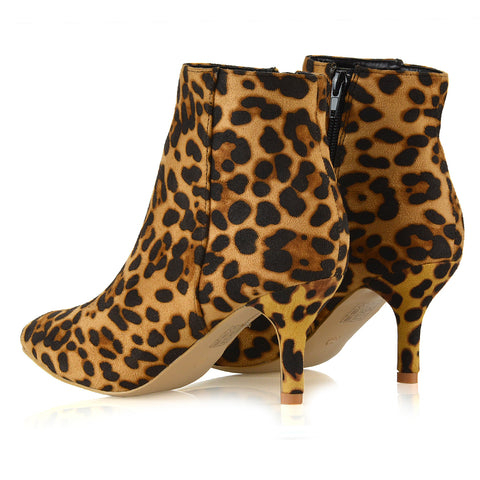 leopard  | leopard faux suede boots,ankle boots in leopard,heeled booties,ladies ankle boots