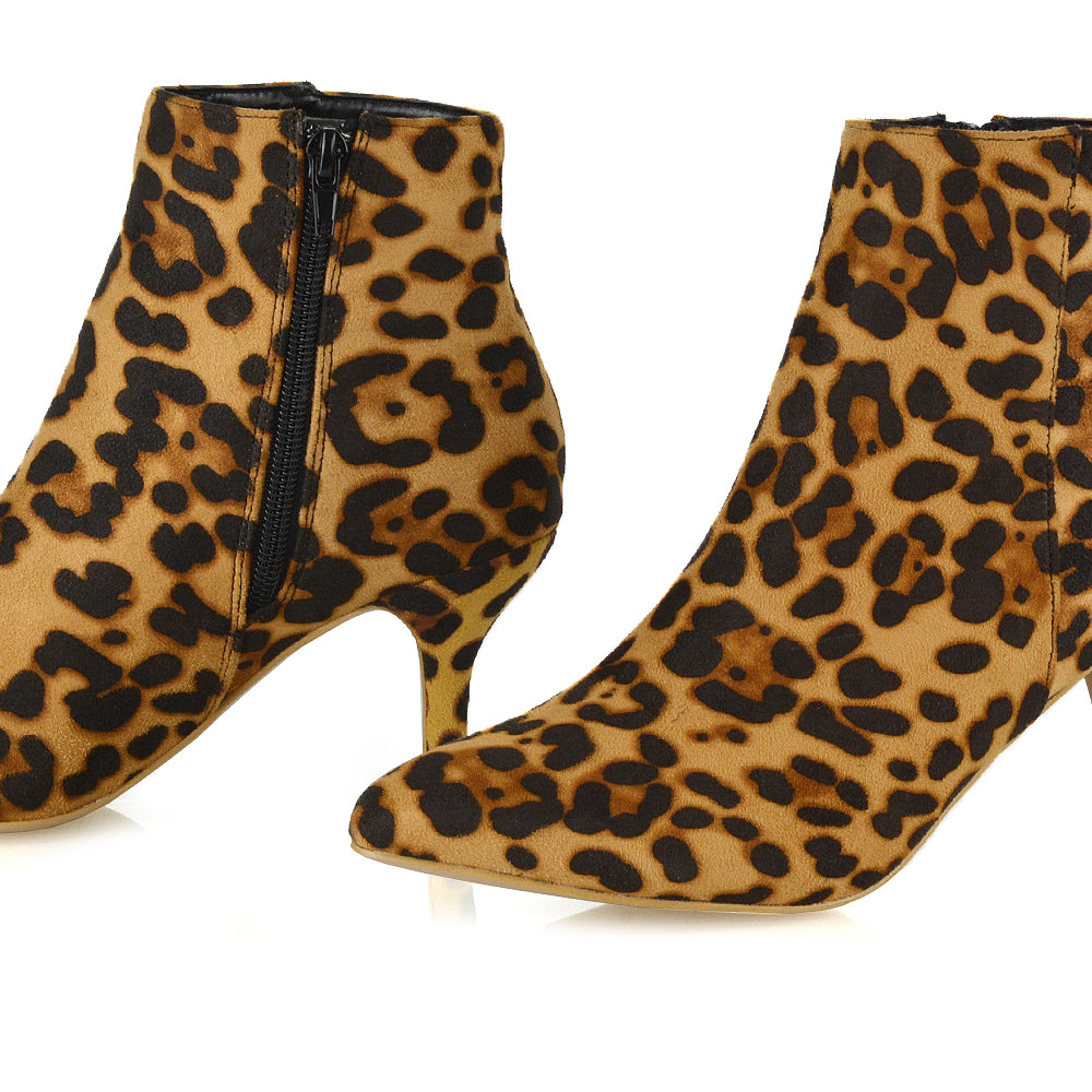leopard  | leopard faux suede boots,ankle boots in leopard,heeled booties,ladies ankle boots