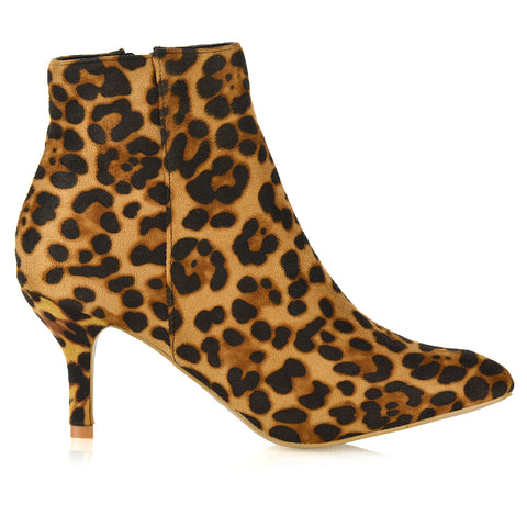 leopard  | leopard faux suede boots,ankle boots in leopard,heeled booties,ladies ankle boots