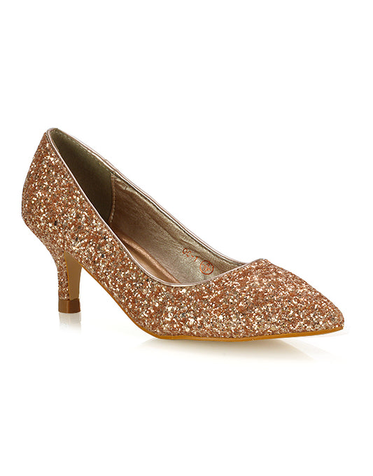 Whether you're heading to a dinner date or a night out, these pointed toe stiletto low kitten court heel pumps offer a chic and comfortable option for any event.