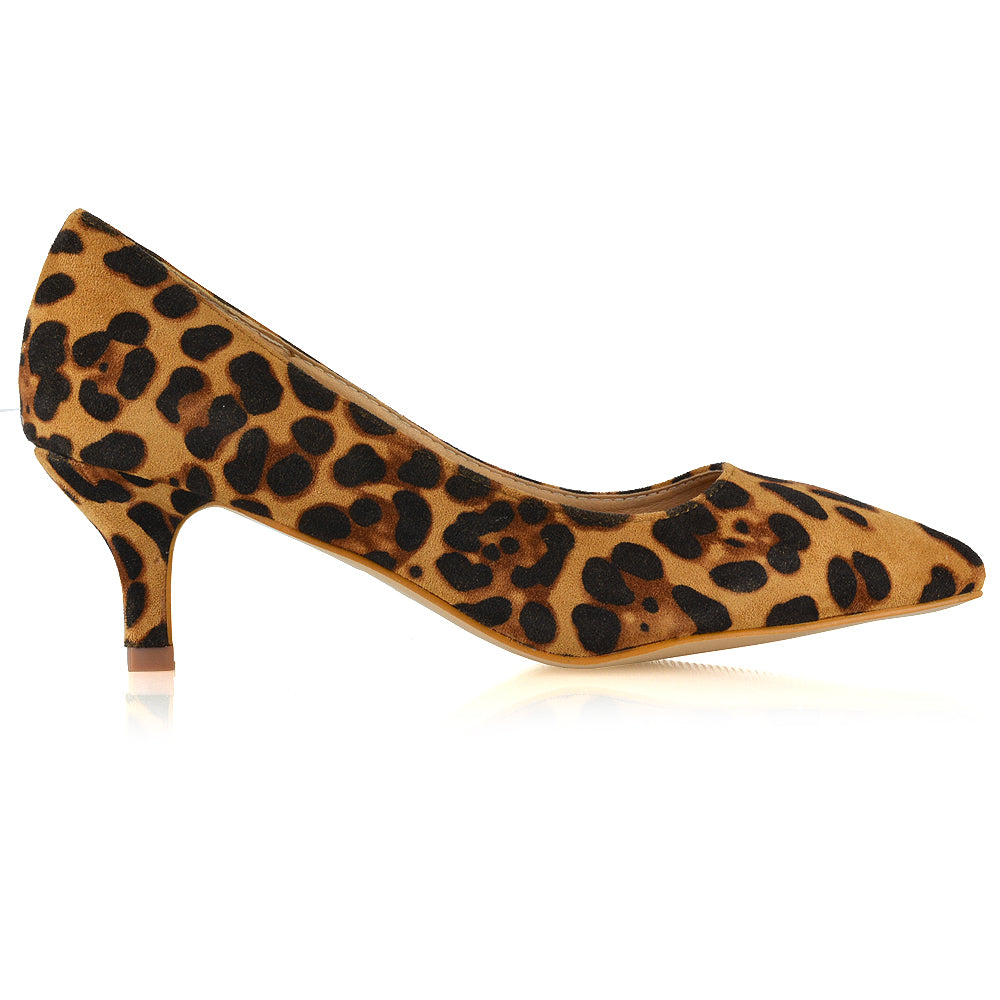 Cali Low Heel Court Shoes In Leopard XY London xylondon