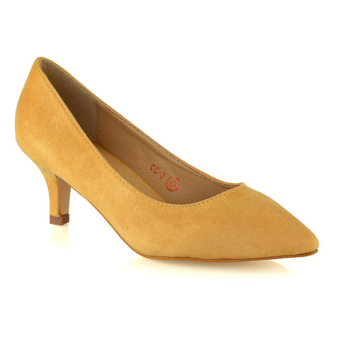 mustard pointed toe kitten heel court shoes, mustard fashionable court shoes, pointed toe kitten heel court shoes, fashionable court shoes