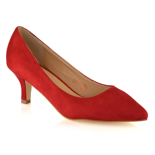 red pointed toe kitten heel court shoes, red fashionable court shoes, pointed toe kitten heel court shoes, fashionable court shoes