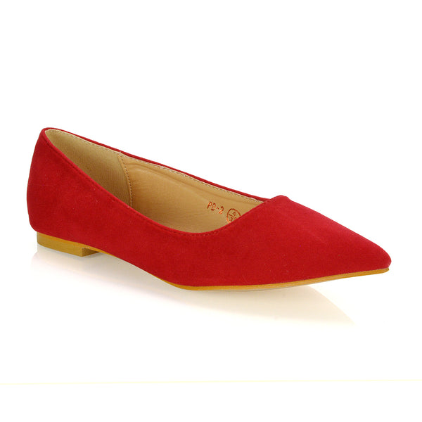 Alessia Flat Pointed Toe Low Heel Slip on Bridal Ballerina Pump Shoes