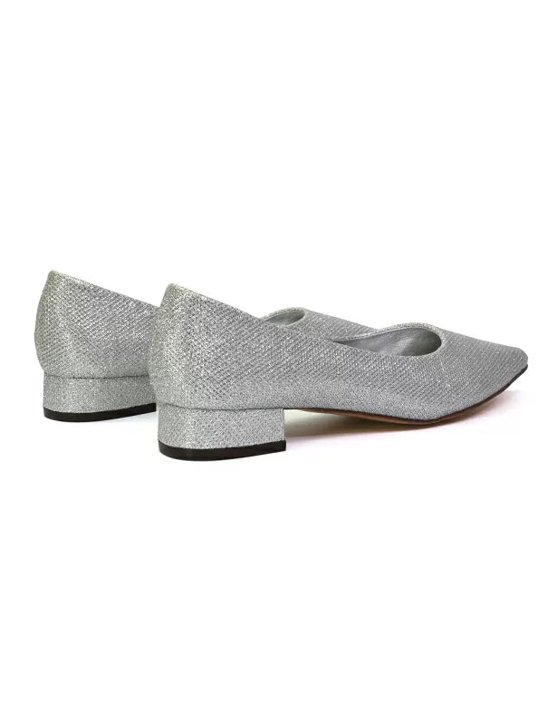 Silver glitter flats wedding on sale