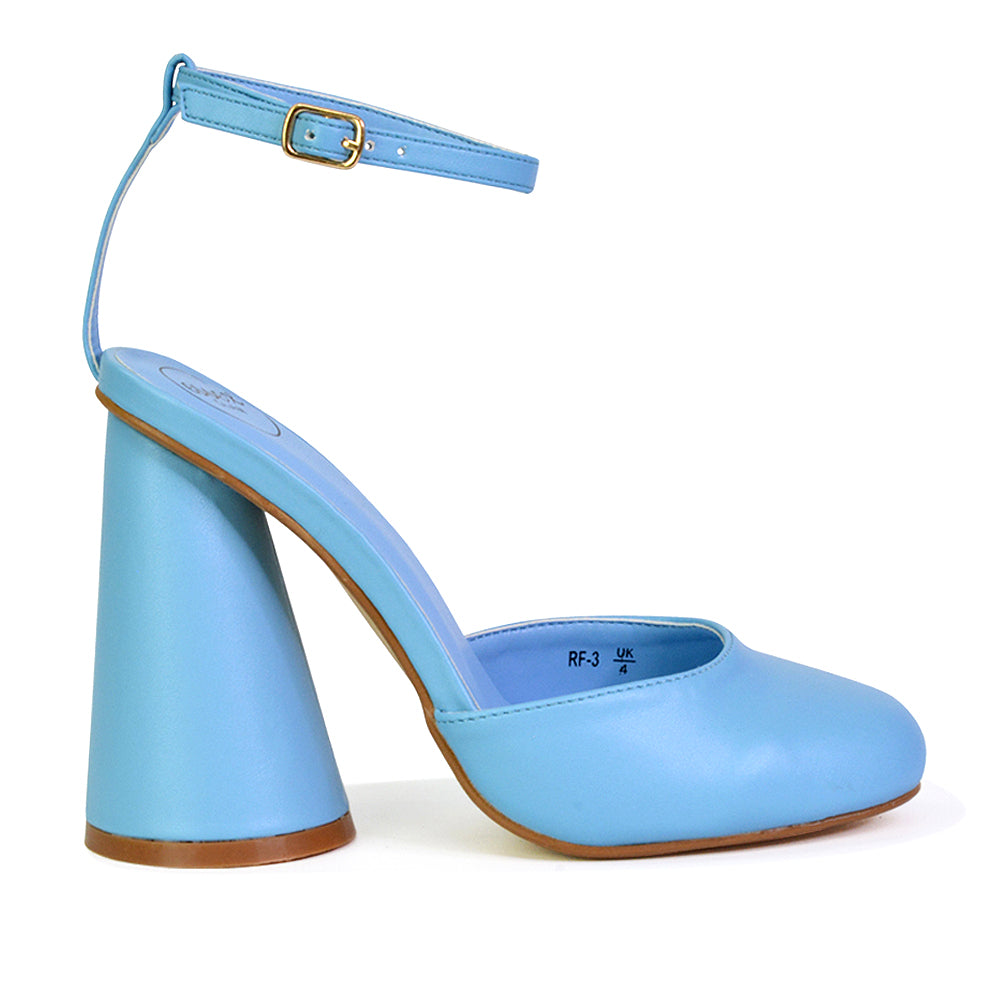 White | XY London | white heels ,white high heels,white cylinder heels,white block heels,white block heels