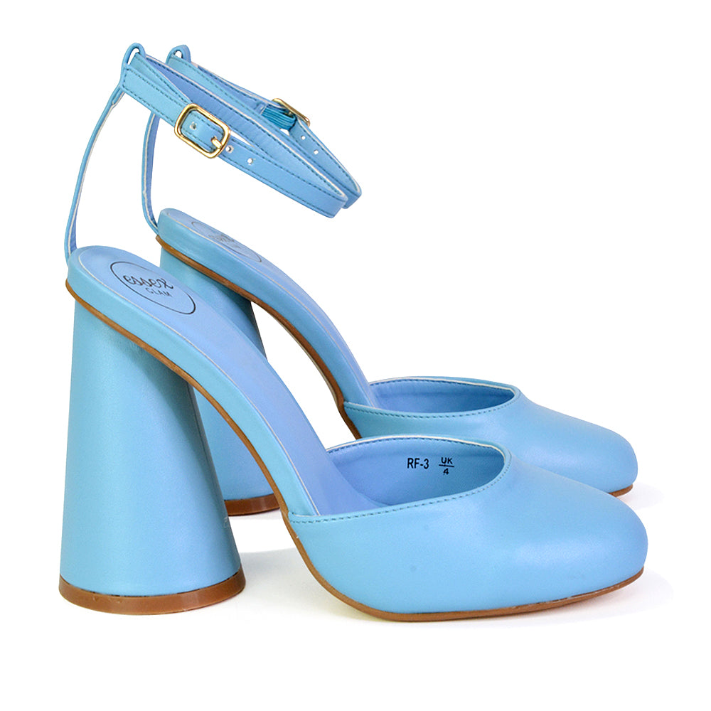 White | XY London | white heels ,white high heels,white cylinder heels,white block heels,white block heels