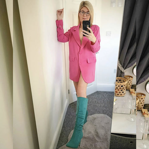 Red | XY London | knee high boots,red faux suede ,stiletto heel boots,pointed toe boots,ladies boots online,red faux suede boots, Red Boots, Red Heeled Boots, Red Knee High Boots