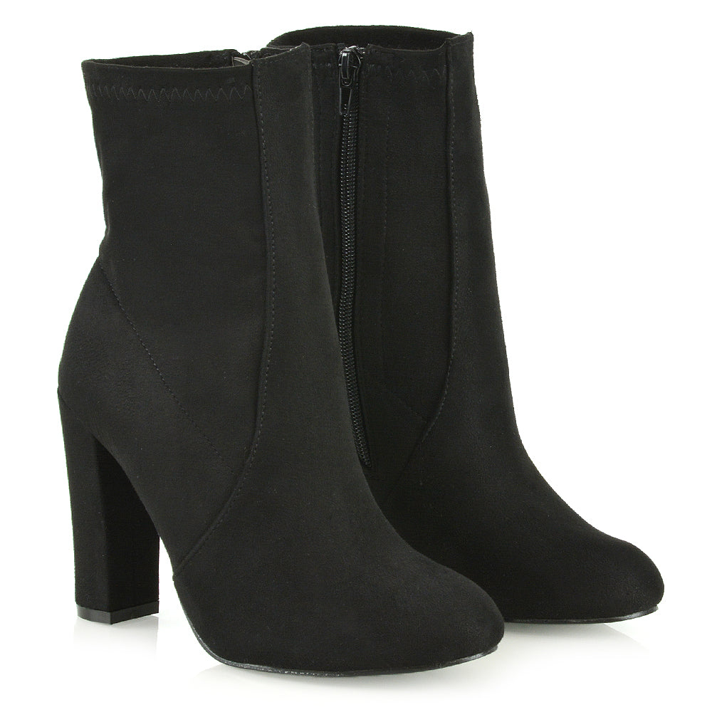 Black Faux Suede | XY London | sock boots, sock boot heels, sock ankle boots